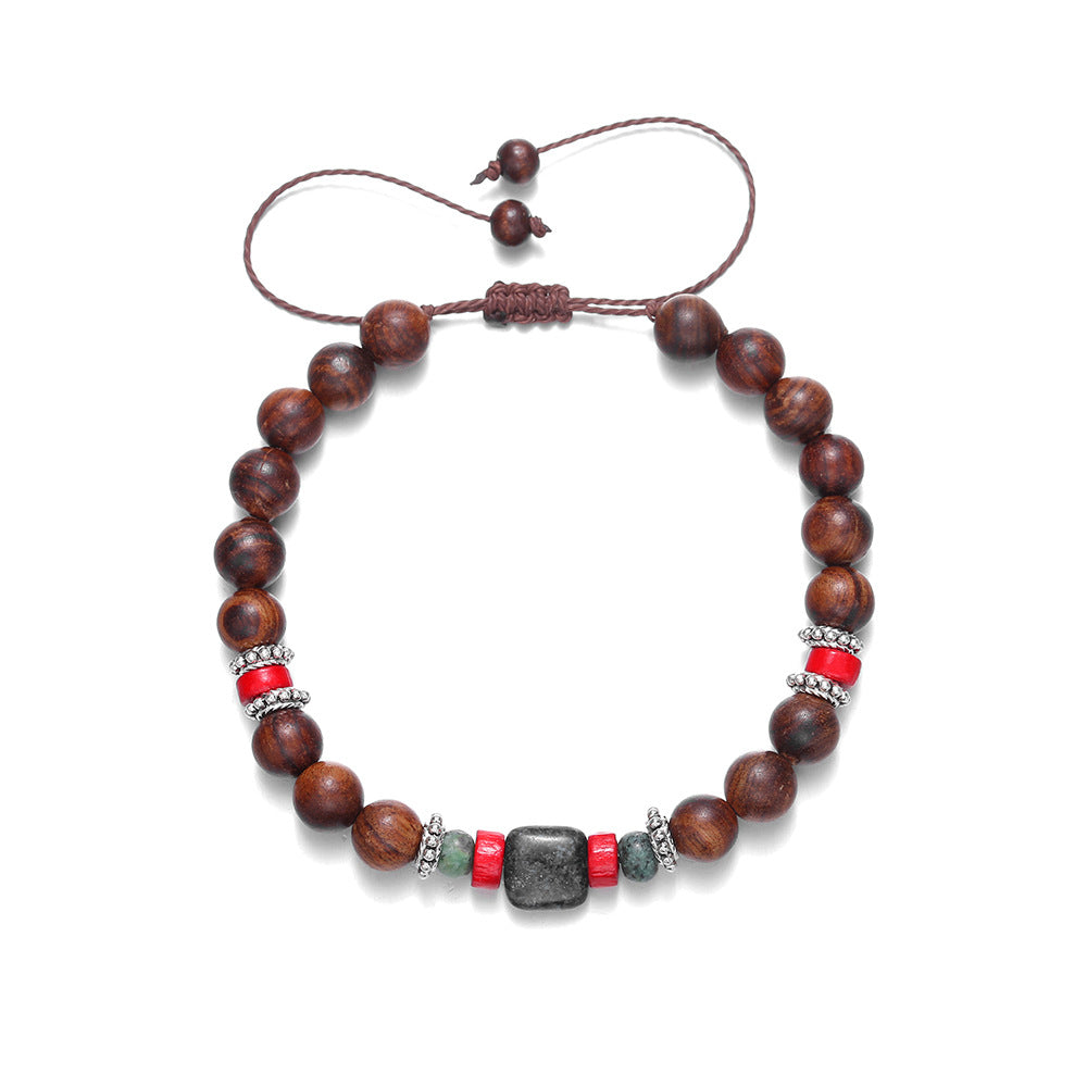 Wholesale simple turquoise wooden bead bracelet